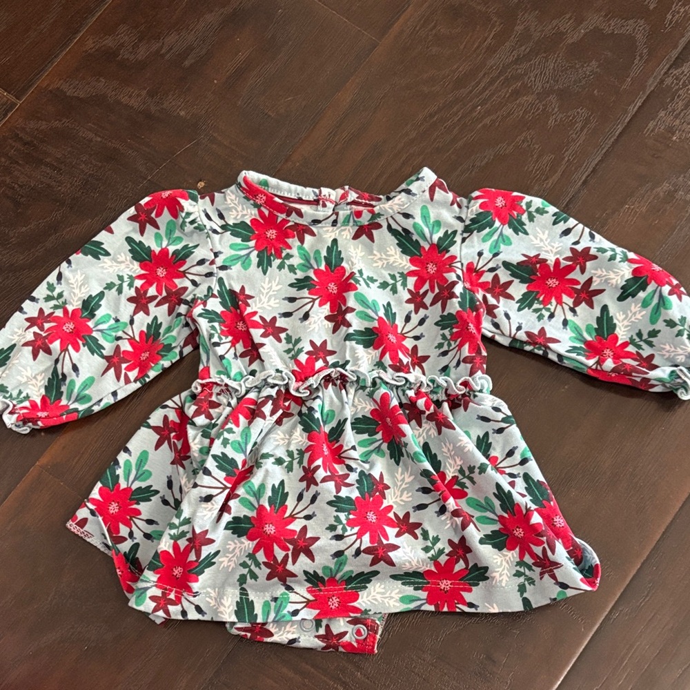 Ruffle Butts Red Flower Dress